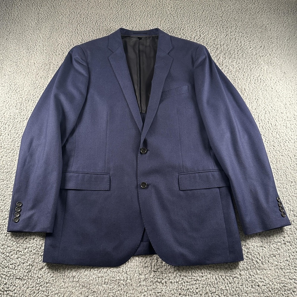 J.Crew Ludlow Suit Jacket Mens 42L Blue Wool‎ Slim Fit Italian Fabric Blazer